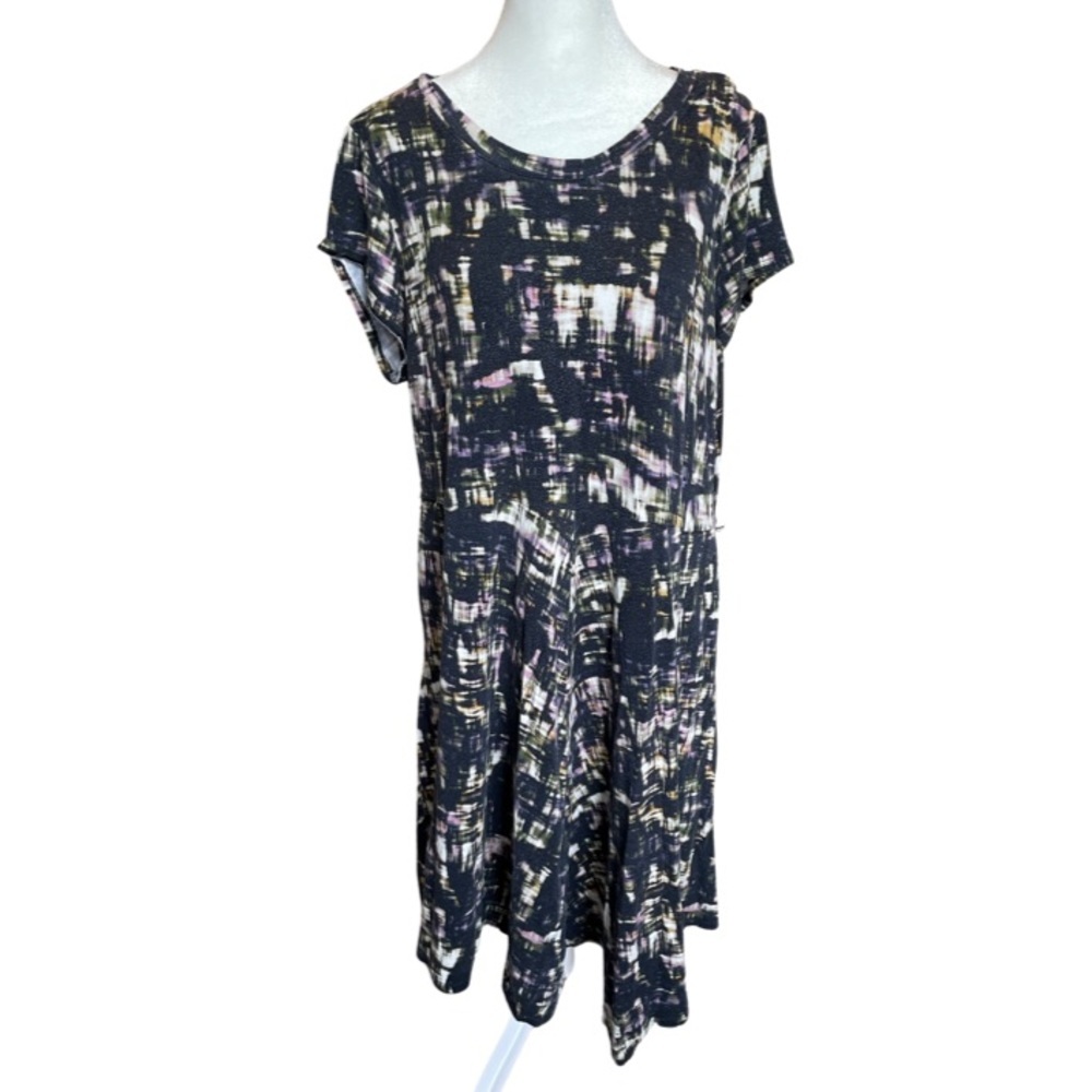 Simply Vera Vera Wang stretchy patterned dress with pockets XXL